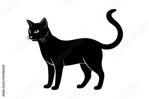 Cat Silhouette | isolated vector silhouette illustration on white background