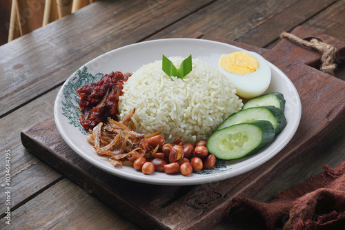 Malaysian food called Nasi Lemak Pandan