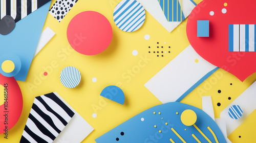 ポップカラー 幾何学模様 抽象アート カラフルデザイン 背景素材