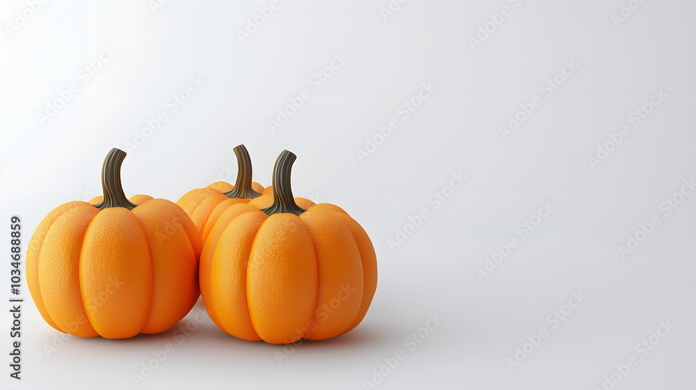 Three Pumpkins on White Background. illustration for Happy Halloween series art background Three Pumpkins on White Background. illustration for Happy Halloween series art background