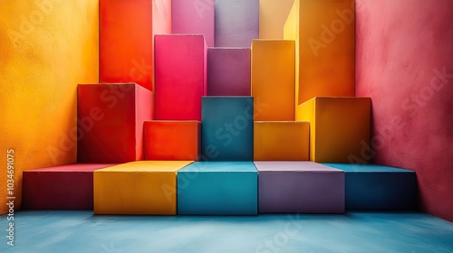 abstract composition of colorful boxes representing the concept of variables in programming illustrating dat organization and coding principles.stock image photo