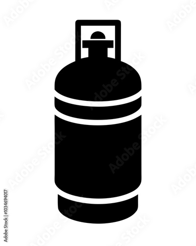 gas bottle vector silhouette illustration lpg cylinder icon black