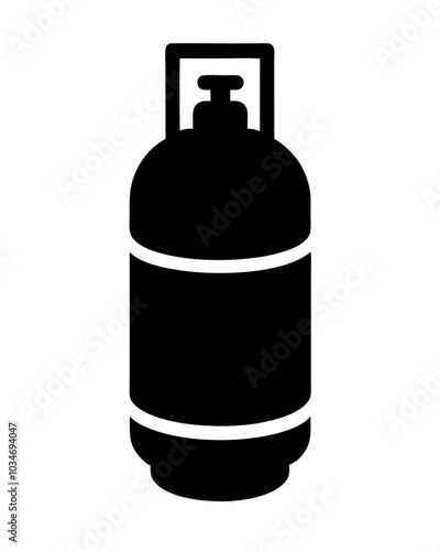 gas bottle vector silhouette illustration lpg cylinder icon black