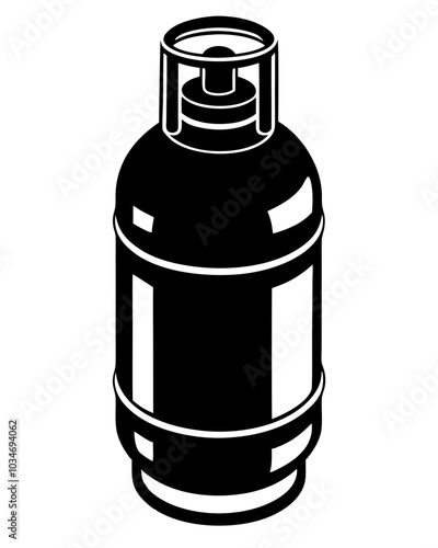 gas bottle vector silhouette illustration lpg cylinder icon black