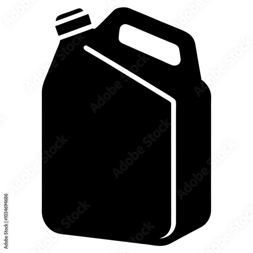 silhouette of a jerrycan oil bottle vector on white background