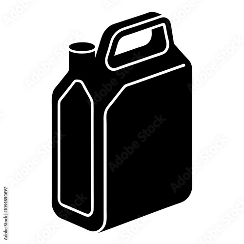 silhouette of a jerrycan oil bottle vector on white background