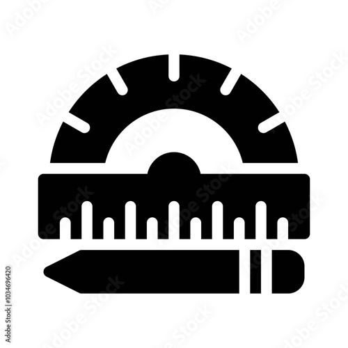 Protractor glyph icon