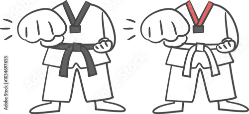 태권도복 얼굴 합성용 일러스트