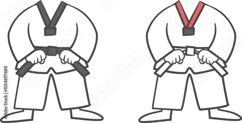 태권도복 얼굴 합성용 일러스트