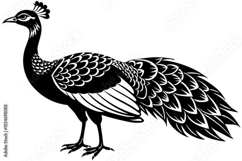 peahen  silhouette vector