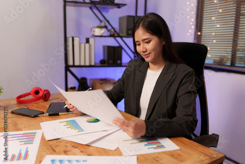 Asian women work too much and are stressed out. photo