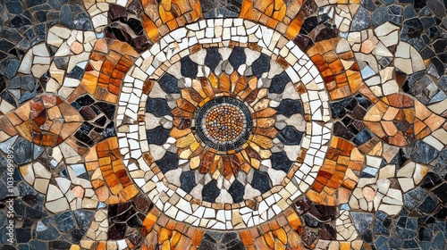 Wallpaper Mural Illustration of abstract mosaic patterns showcasing kaleidoscopic designs on floor and wall surfaces featuring decorative and imaginative elements Torontodigital.ca