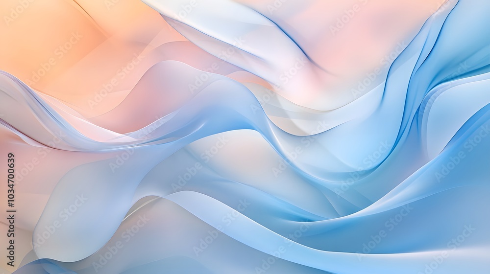 Seamless blend of soft translucent layers and abstract waves flowing into curves Seamless blend of soft translucent layers and abstract waves flowing into curves