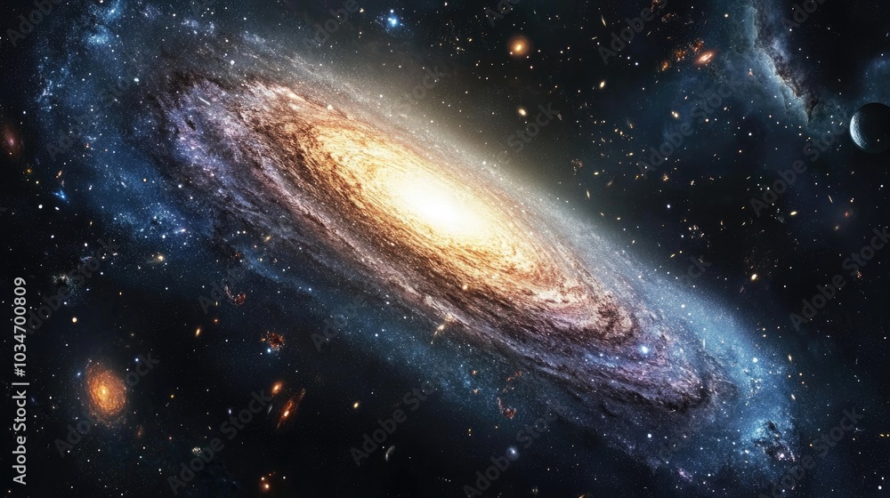 Naklejka premium Fantasy background featuring a captivating galaxy collection