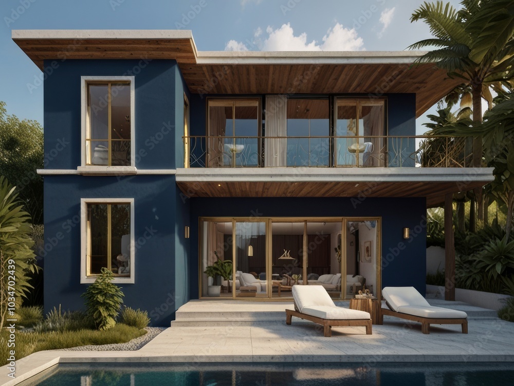 Fototapeta premium Modern Luxury Villa with a Swimming Pool