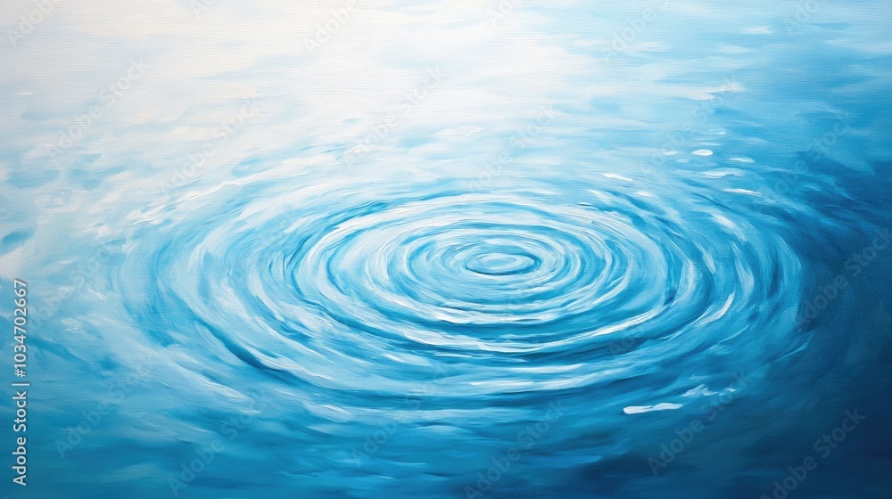 Oil painting featuring a textured blue water surface with rings and ripples ideal for a spa themed backdrop flat lay composition and ample copy space Oil painting featuring a textured blue water surface with rings and ripples ideal for a spa themed backdrop flat lay composition and ample copy space