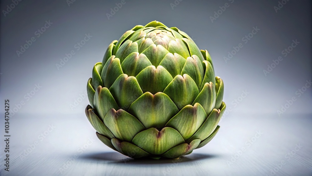 Obraz premium Artichoke with symmetrical design on empty background