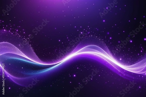 Purple sound waves, abstract background, horizontal composition