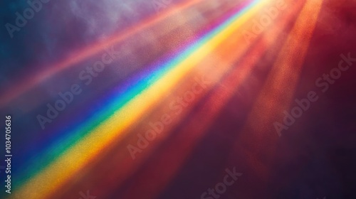 Photographic representation of a rainbow against a dark backdrop Abstract web design elements suitable for banners and panels Unique surreal light dispersion effects