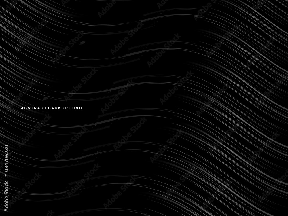 Abstract futuristic dark black background with modern wave design. Realistic 3d wallpaper with flowing lines. Perfect background for posters, websites, brochures, banners, apps, etc. Abstract futuristic dark black background with modern wave design. Realistic 3d wallpaper with flowing lines. Perfect background for posters, websites, brochures, banners, apps, etc.