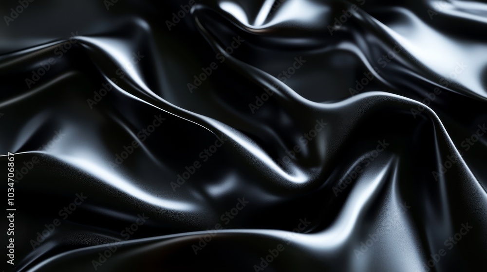 Fototapeta premium A deep, polished black surface with soft