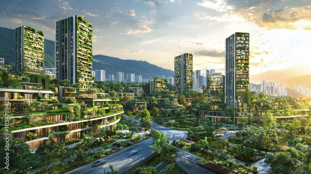 Fototapeta premium “Eco-Futures: Reimagining Cities for the Environment”