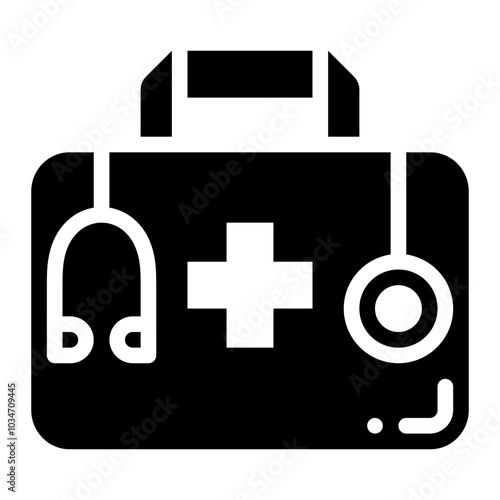Doctor bag Icon. vector icon with glyph style