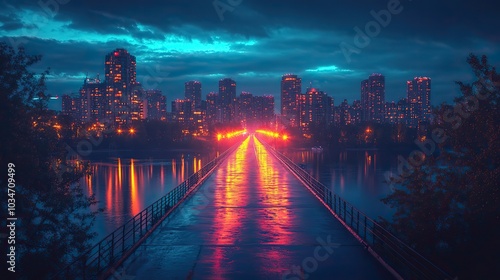 bridge over water with cityscape highlighting critical infrastructure protection and bridge safety during wartime