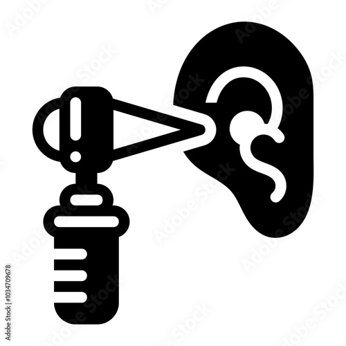otoscope icon. vector icon with glyph style. healthcare concept