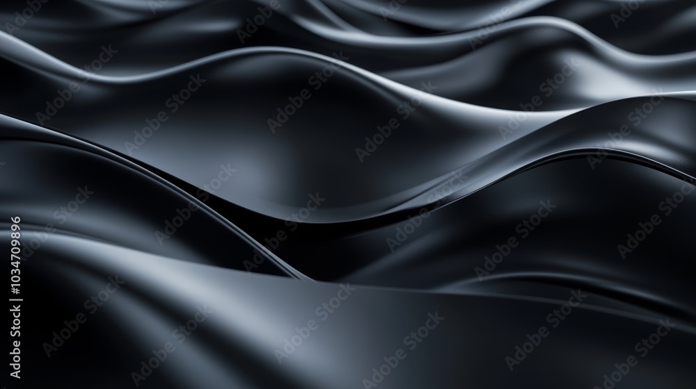 Obraz premium A smooth, jet-black surface with soft