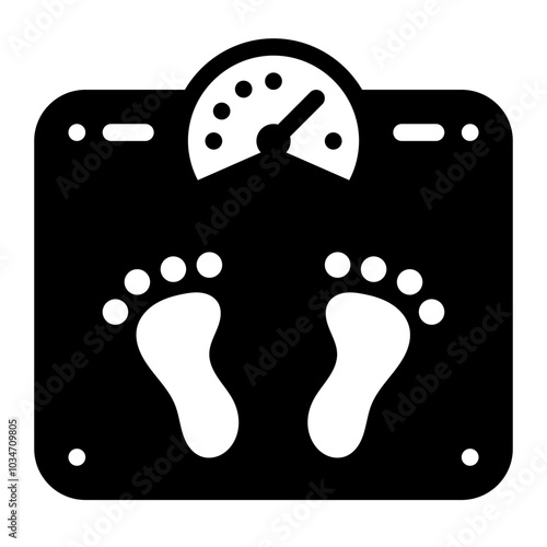 weighing scale icon. vector icon with glyph style. healthcare concept