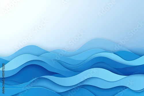 a blue background with wavy blue waves