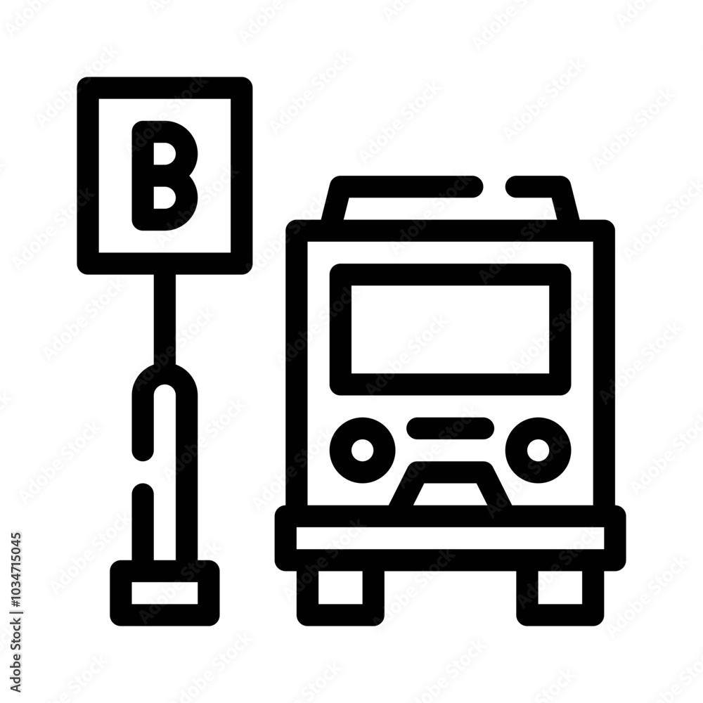Fototapeta premium Public Bus line icon