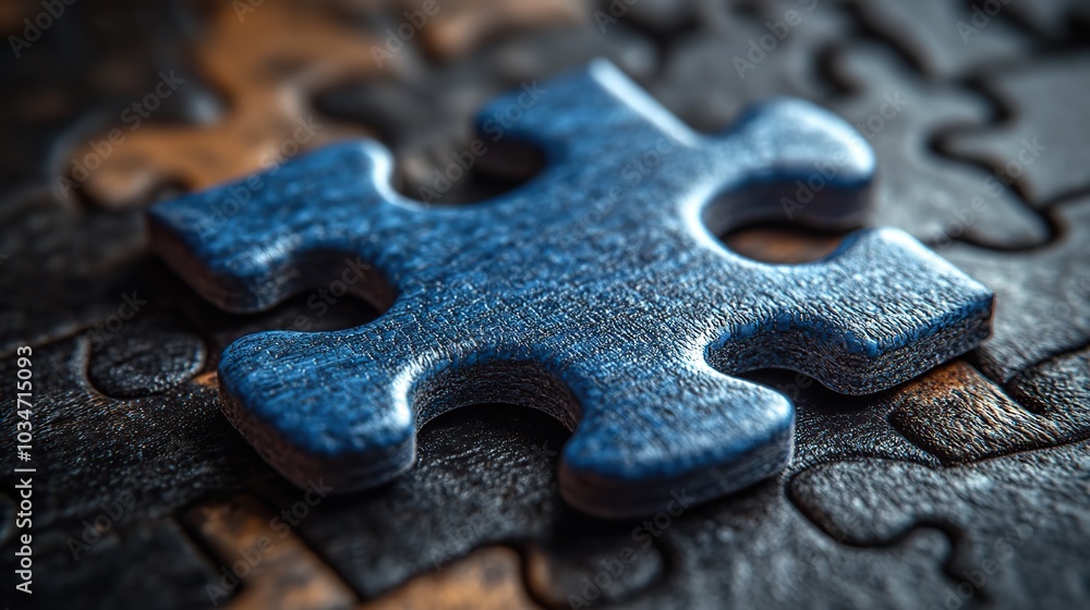 close up of single puzzle piece representing solutions problem solving and strategy in professional or personal context.image close up of single puzzle piece representing solutions problem solving and strategy in professional or personal context.image
