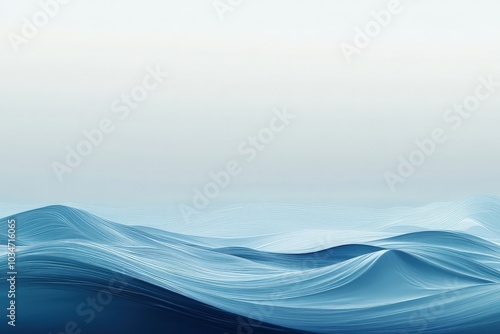 a painting of blue waves in the ocean