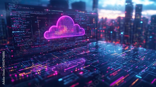 cloud budgeting tools visualized with digital cloud icon dat graphs and financial metrics.stock image