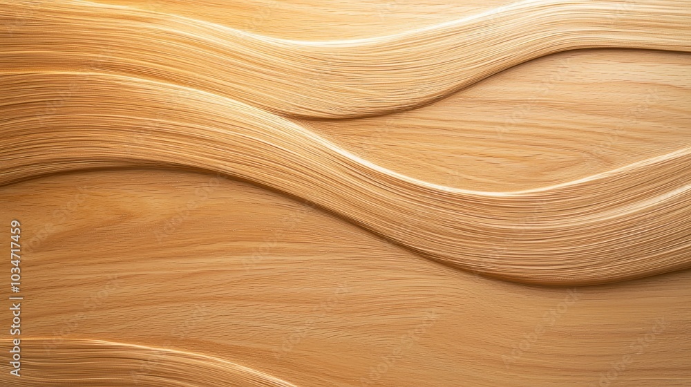 Smooth Wooden Wall with Subtle Curved Lines in Contemporary Interior Design Smooth Wooden Wall with Subtle Curved Lines in Contemporary Interior Design