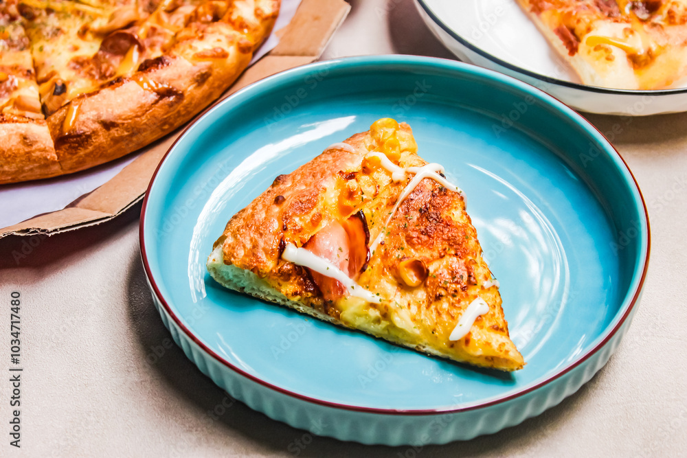 slice of pizza on a plate slice of pizza on a plate