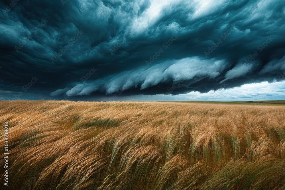 A vast, open grassland with tall grasses bending in the wind, under a dark, stormy sky filled with rolling clouds. A vast, open grassland with tall grasses bending in the wind, under a dark, stormy sky filled with rolling clouds.