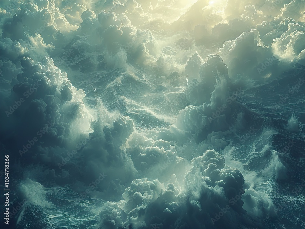 Stormy Sky Over a Turbulent Sea: A Dramatic Landscape Stormy Sky Over a Turbulent Sea: A Dramatic Landscape