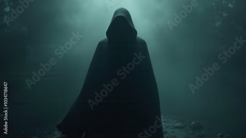 Mystical figure in a cloak photo