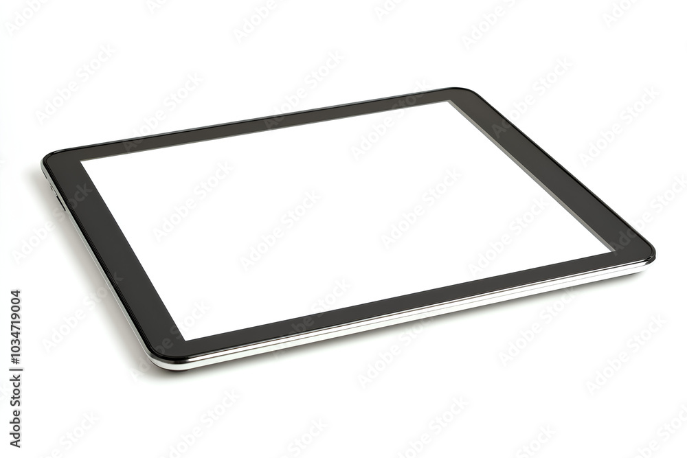 Tablet computer with blank white screen, isolated on white background Tablet computer with blank white screen, isolated on white background