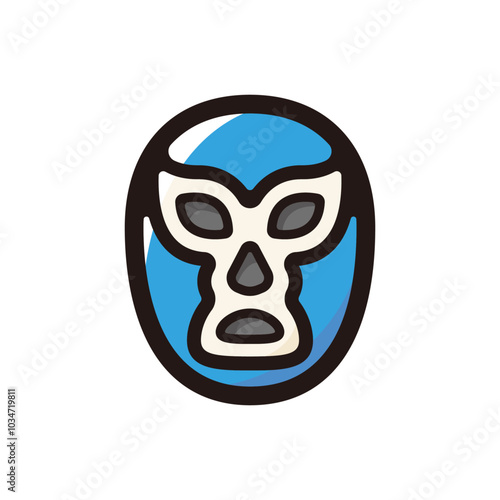 Wrestling mask outline icon for graphic design, apps and websites