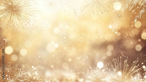 Glittering golden New Year background with sparkling fireworks and festive details, bringing a luxurious celebration to life.