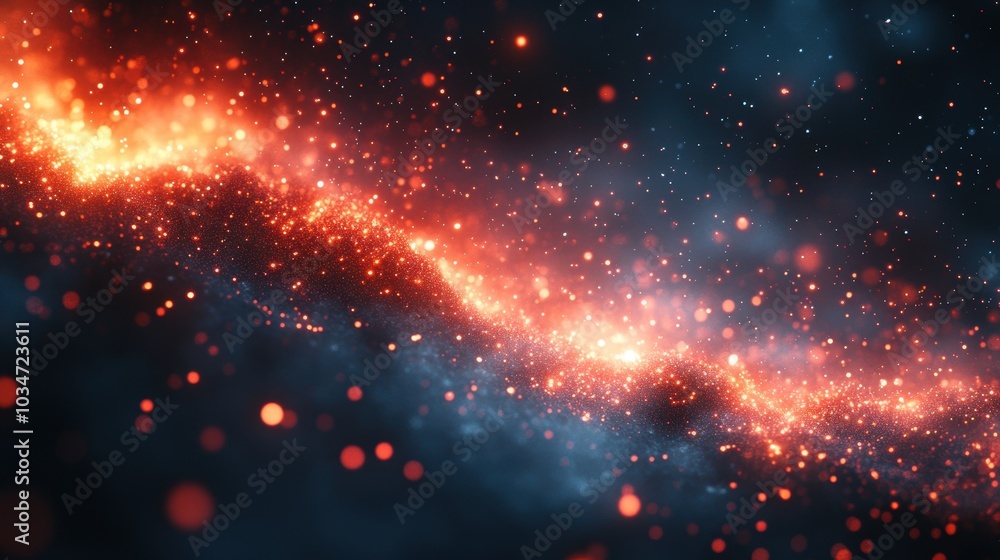 Fototapeta premium Soft Glowing Red Lights on Dark Background