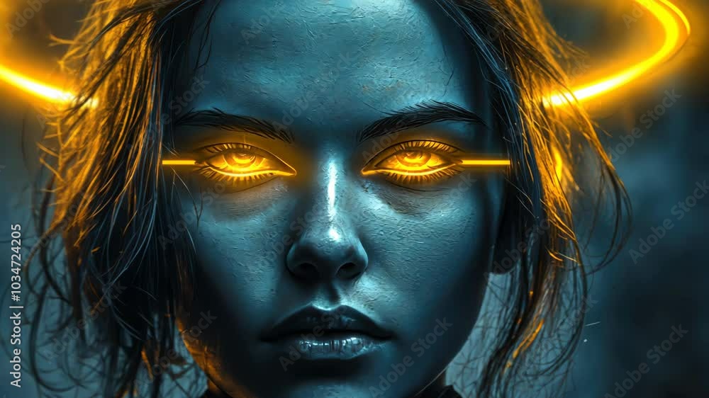 Mystical Portrait with Glowing Halo Mystical Portrait with Glowing Halo