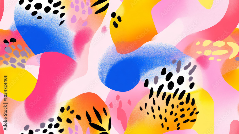 leopard animal print in yellow orange pink blue brushstorkes vibrant colored spot stripe seamless patchwork pattern. fashion trendy background for fabric design wallpaper leopard animal print in yellow orange pink blue brushstorkes vibrant colored spot stripe seamless patchwork pattern. fashion trendy background for fabric design wallpaper