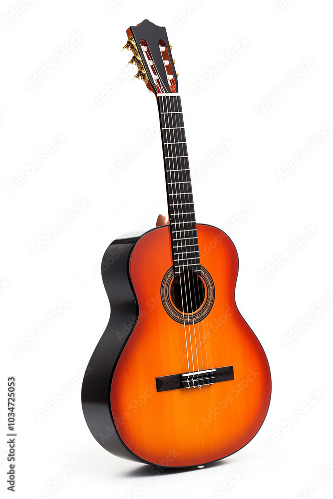 Obraz premium Acoustic guitar with vibrant wood finish