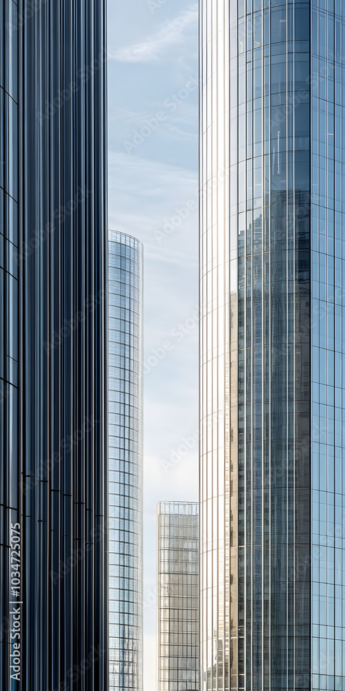 Edifícios de escritórios modernos e brilhantes Edifícios de escritórios modernos e brilhantes
