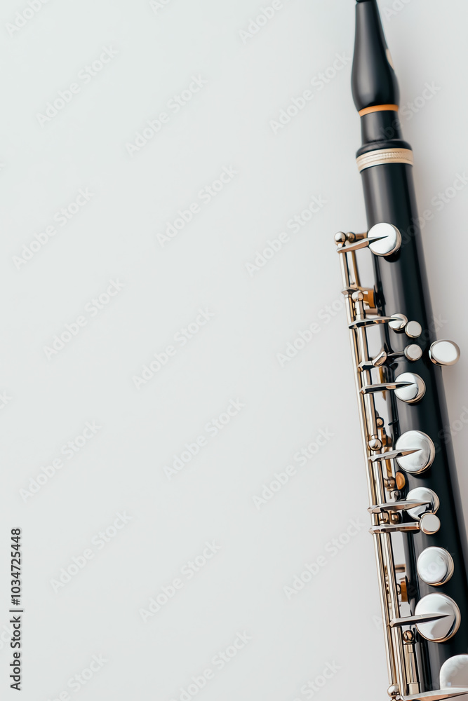 Fototapeta premium Clarinet, white isolate background
